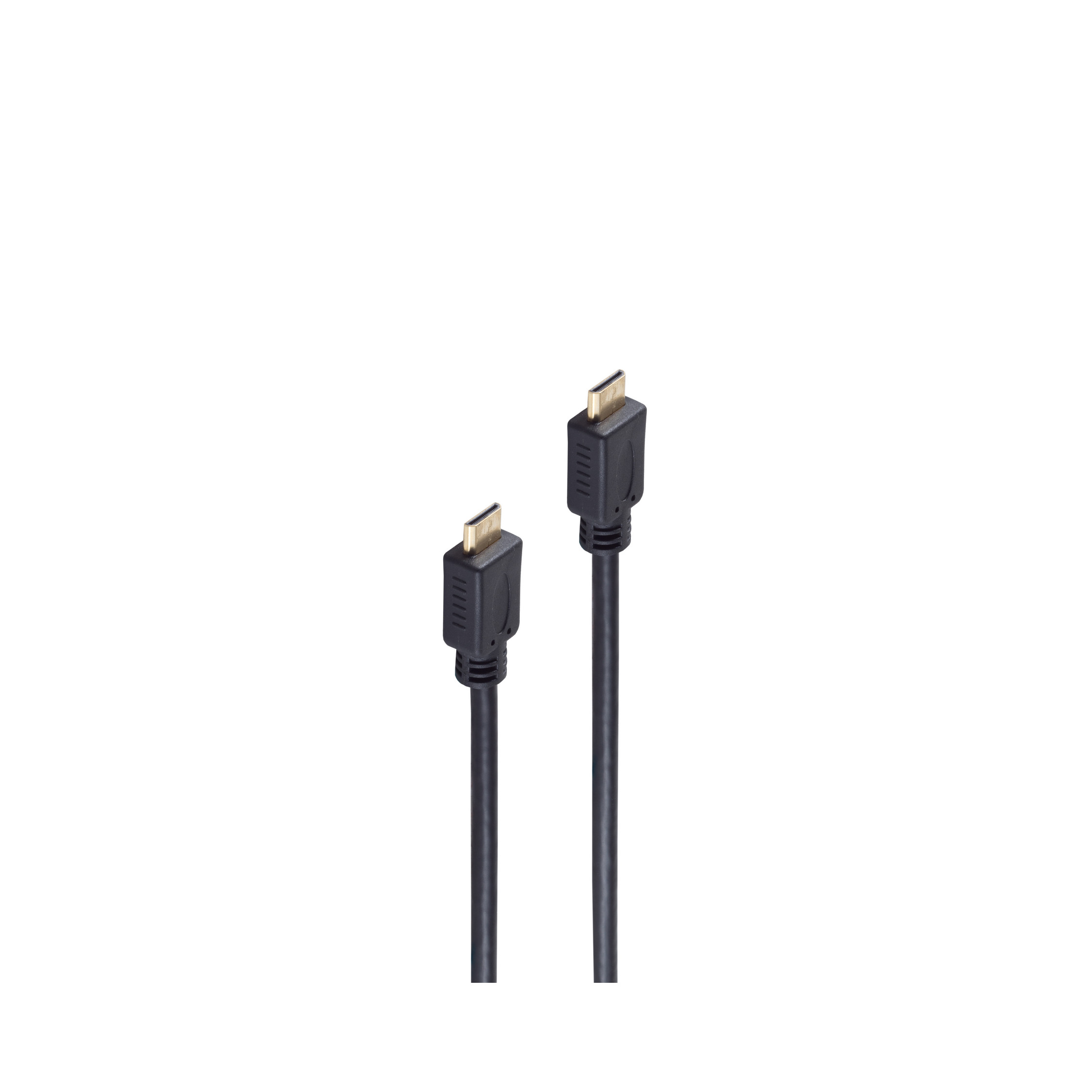 Zwei schwarze Micro-USB-Kabel mit schwarzen Steckern auf weißem Hintergrund.