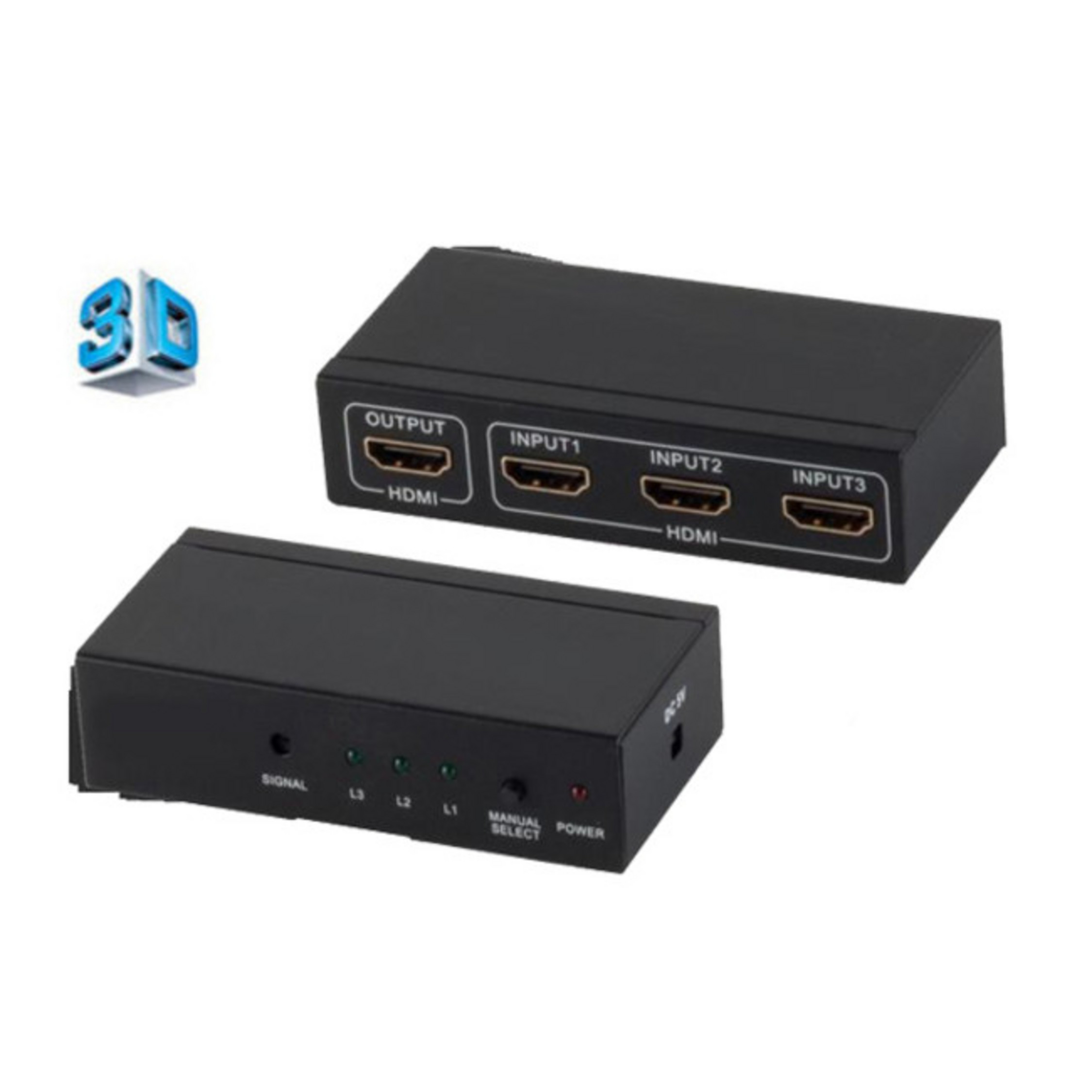 SHIVERPEAKS HDMI Switch, 3x 1x HDMI Switch 3D, VER1.4 IN 4K2K, OUT