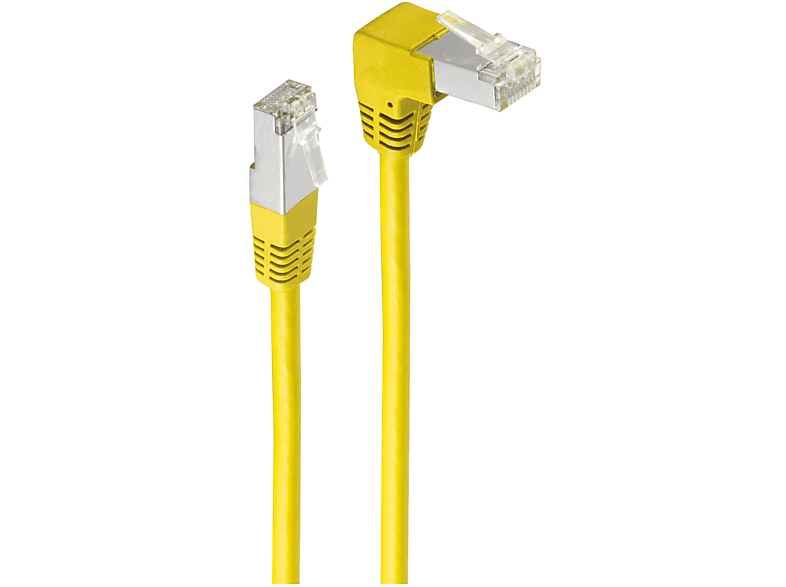 SHIVERPEAKS Patchkabel cat6 S/FTP PIMF Winkel-gerade gelb 0,25, Patchkabel, 0,25 m