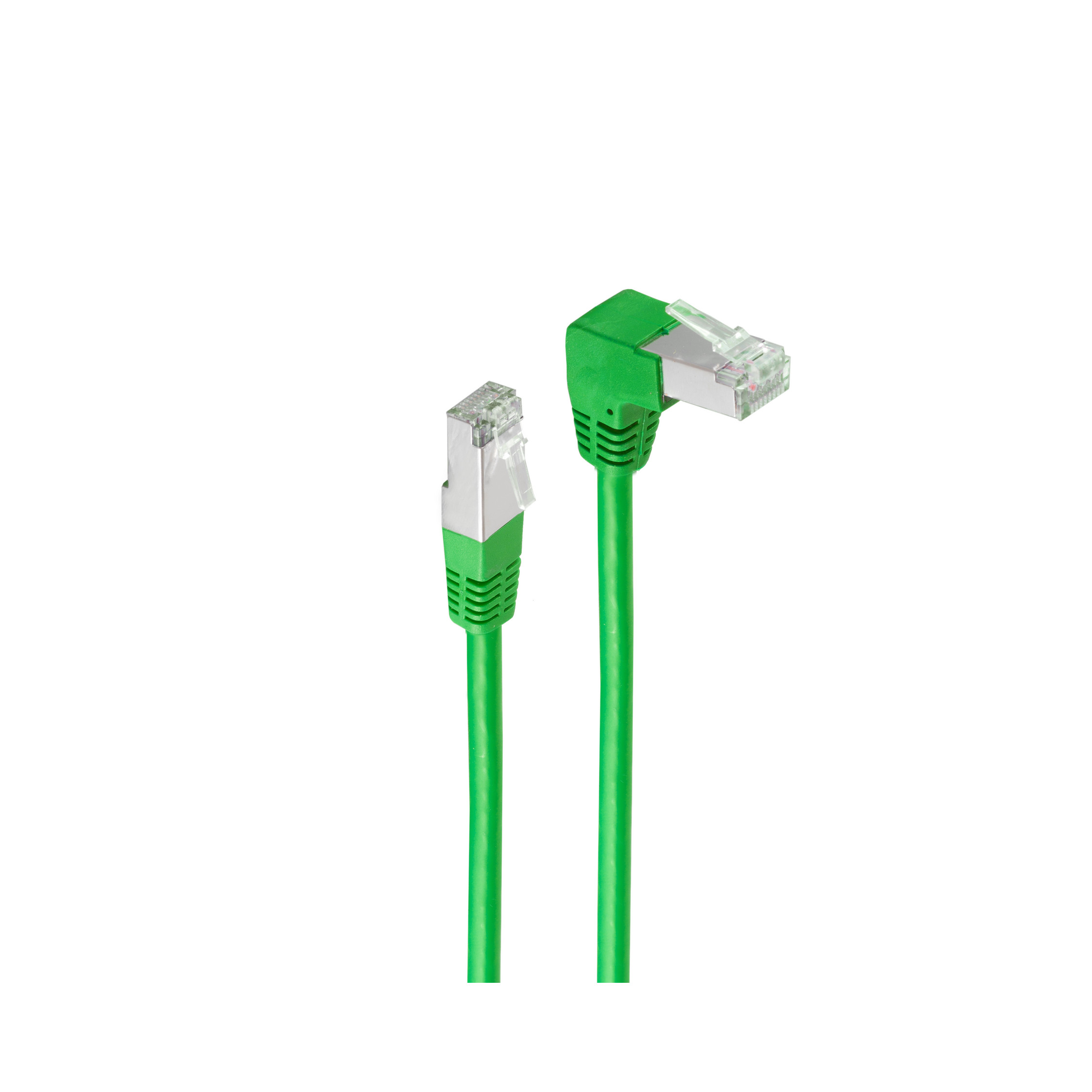 SHIVERPEAKS Patchkabel cat 6 grün PIMF Winkel-gerade 2m, 2 S/FTP Patchkabel, m