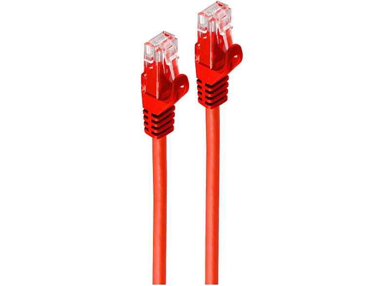 SHIVERPEAKS RJ45 2 2m, Patchkabel U/UTP rot Patchkabel, Rohkabel 7 m CAT