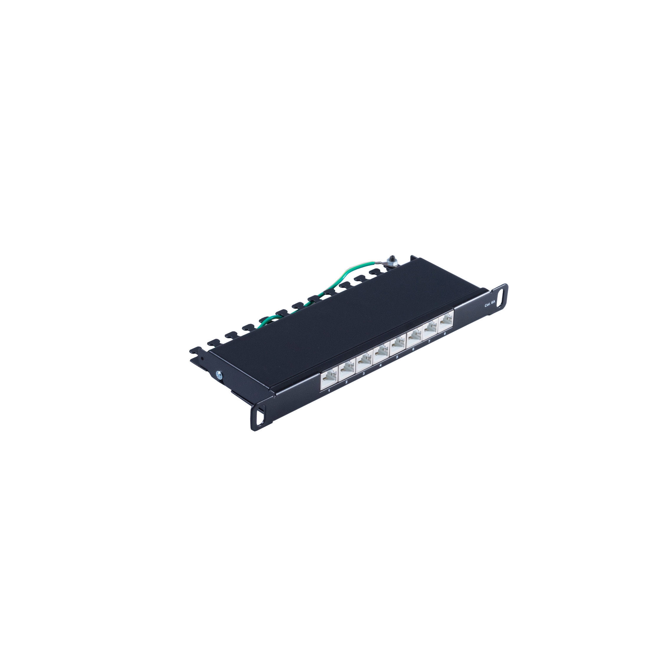 Patchpanel Cat.6A, Port Slim 0,5HE, SHIVERPEAKS 8 Patchpanel 10”
