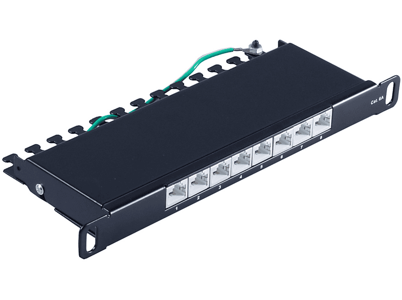 Patchpanel Cat.6A, Port Slim 0,5HE, SHIVERPEAKS 8 Patchpanel 10”