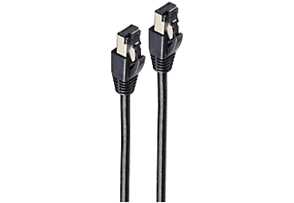 SHIVERPEAKS Patchkabel cat 8.1 F/FTP PIMF LSZH schwarz 0,25m, Patchkabel, 0,25 m