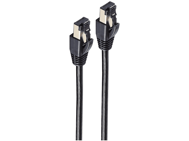 SHIVERPEAKS Patchkabel cat 8.1 F/FTP schwarz PIMF LSZH m 0,25m, Patchkabel, 0,25