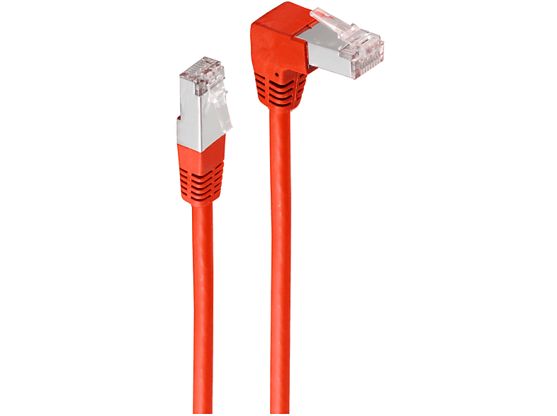 SHIVERPEAKS Patchkabel cat 6 S/FTP 3 3m, m Winkel-gerade PIMF rot Patchkabel