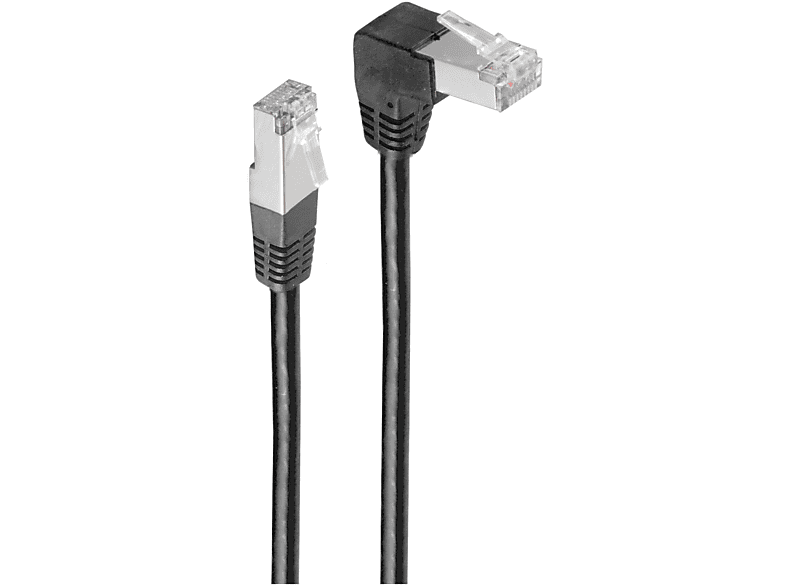 SHIVERPEAKS Patchkabel cat 6 S/FTP 1 m 1m, Winkel-gerade PIMF Patchkabel