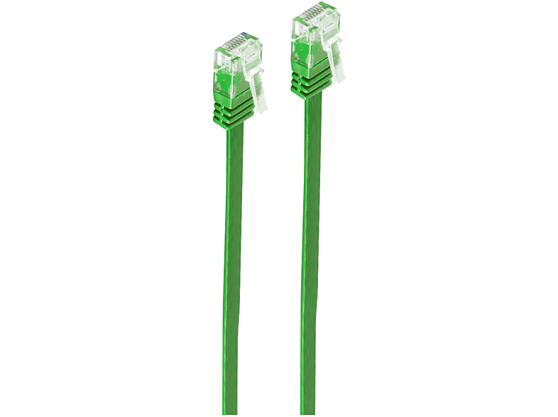 SHIVERPEAKS Patchkabel-Flachkabel U/UTP cat. 6 slim grün 0,25m, Patchkabel, 0,25 m | Adapter & Netzwerkkabel