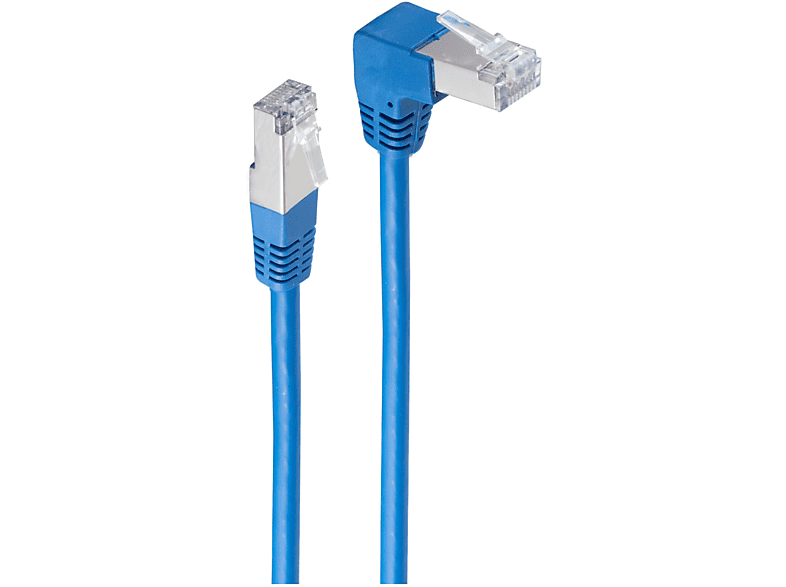 SHIVERPEAKS Patchkabel cat 6 S/FTP PIMF Winkel-gerade blau 0,5, Patchkabel, 0,5 m | Adapter & Netzwerkkabel