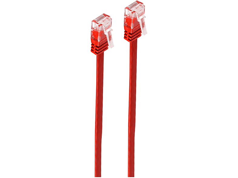 SHIVERPEAKS Patchkabel-Flachkabel 0,5m, m Patchkabel, 0,5 cat. rot slim 6 U/UTP