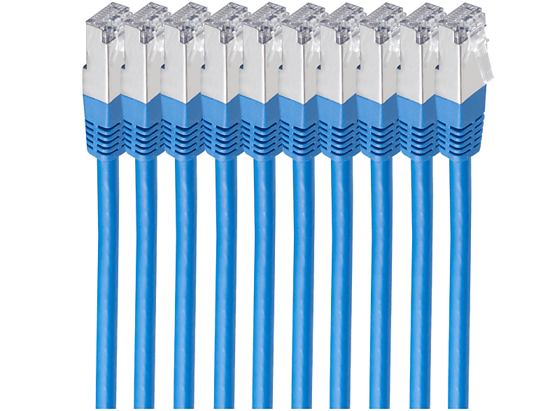 SHIVERPEAKS Patchkabel cat 6 S/FTP PIMF HF VE10 blau 0,25m, Patchkabel, 0,25 m