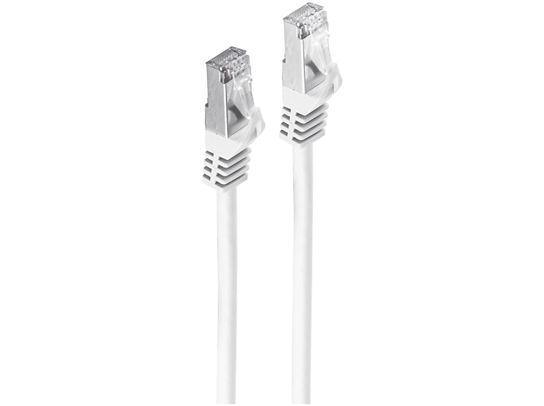 SHIVERPEAKS RJ45 Patchkabel Patchkabel, PIMF m. 0,25 0,25m, weiß CAT m 7 Rohkabel