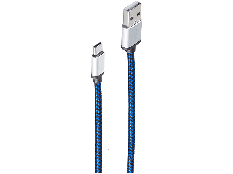 2m, m, SHIVERPEAKS Stecker blau Ladekabel, auf C, USB-Ladekabel blau Typ USB 2 USB A