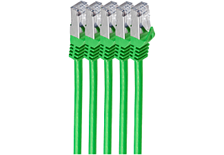 SHIVERPEAKS RJ45 Patchkabel m. CAT 7 Rohkabel  PIMF grün 0,25m, Patchkabel, 0,25 m