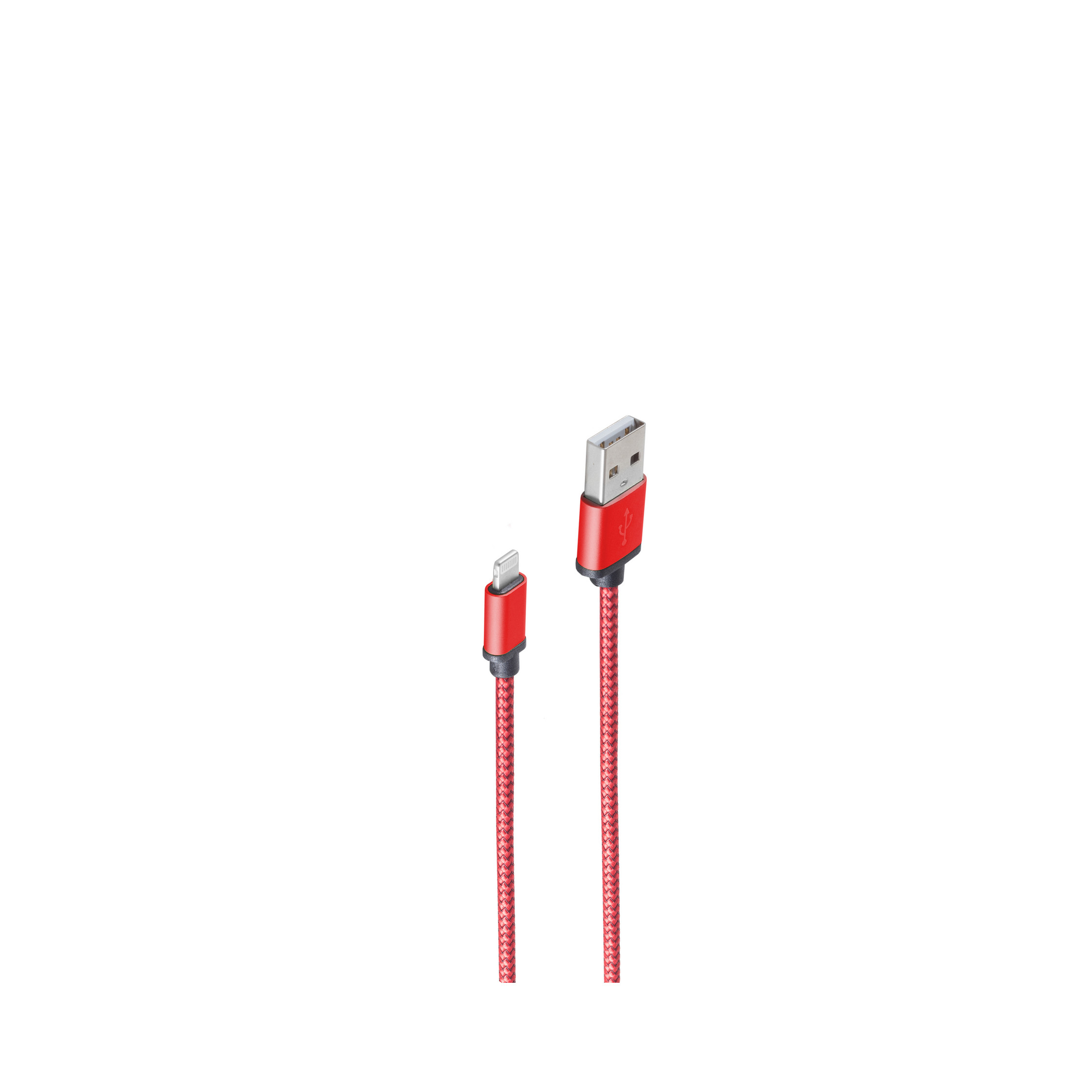 rot auf A Ladekabel, Stecker m, USB-Ladekabel rot, USB Stecker 2m, 2 8-pin SHIVERPEAKS