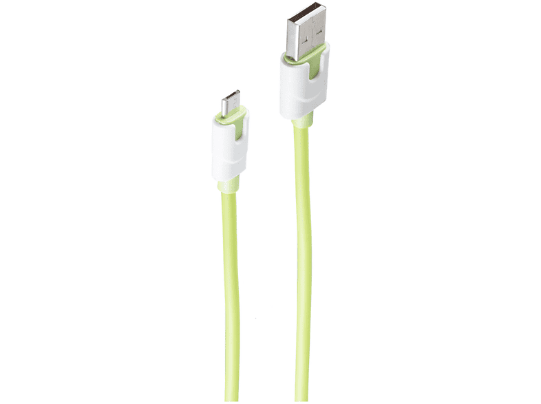SHIVERPEAKS USB-Ladekabel A Stecker auf Micro B, USB 0,3 grün 0,3m, Ladekabel, m, grün