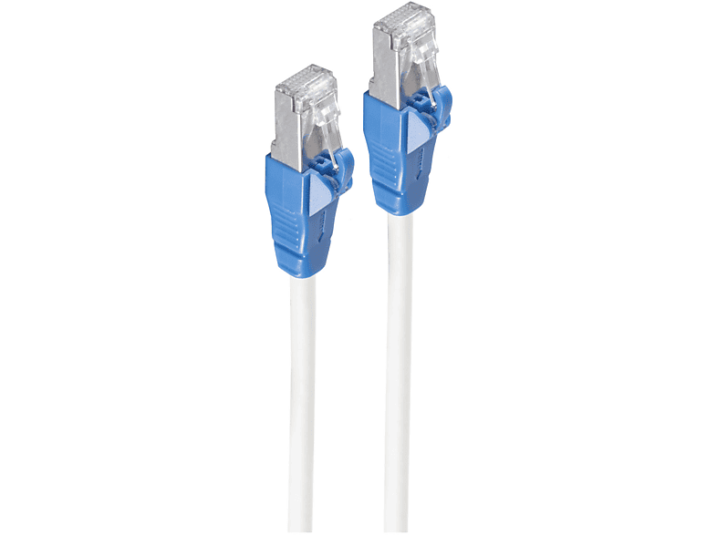 SHIVERPEAKS Patchkabel CAT 6a easy pull, weiß, 2,0m, Patchkabel, 2 m