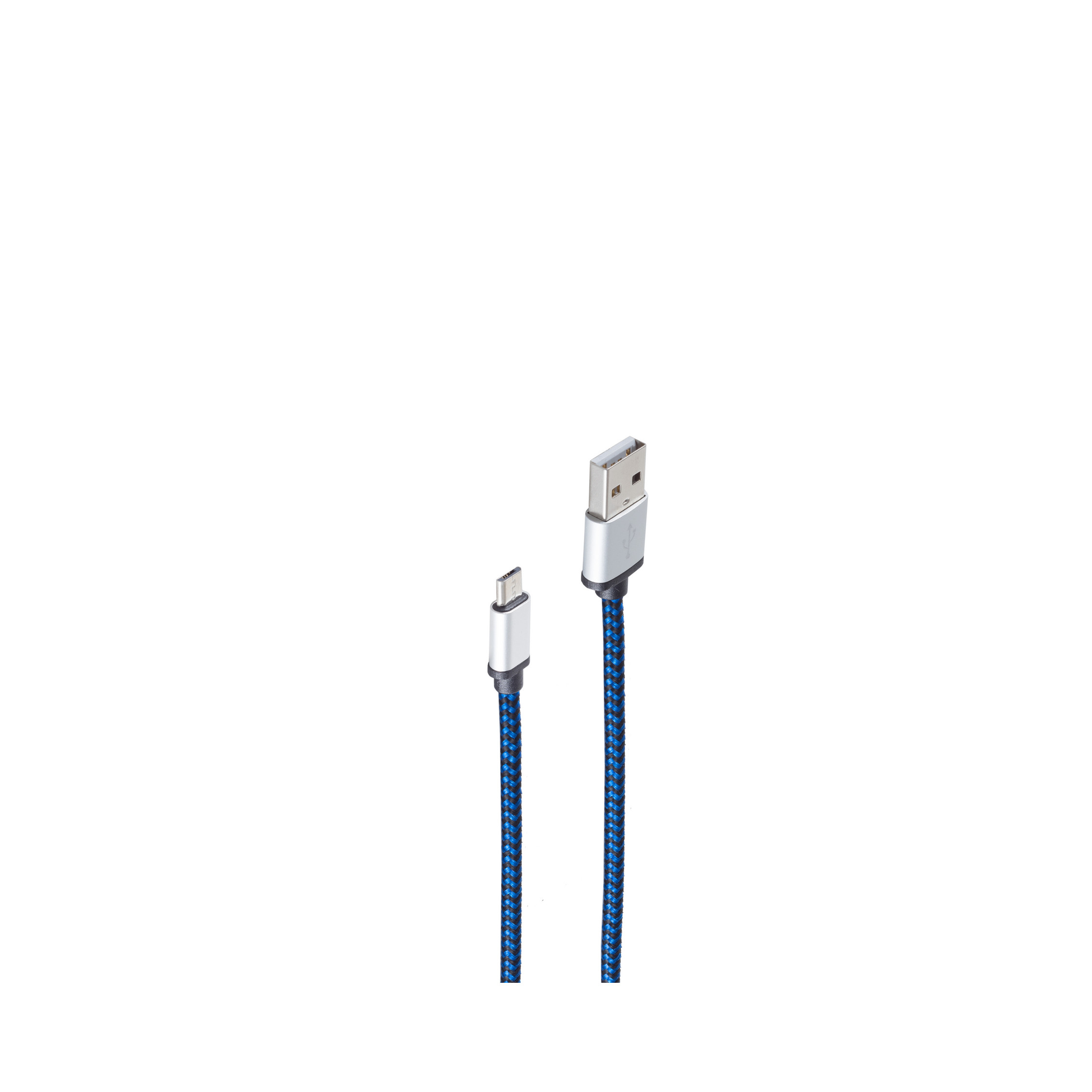 USB USB-Ladekabel SHIVERPEAKS A auf m, blau blau 2 Stecker 2m, B, Ladekabel, Micro USB