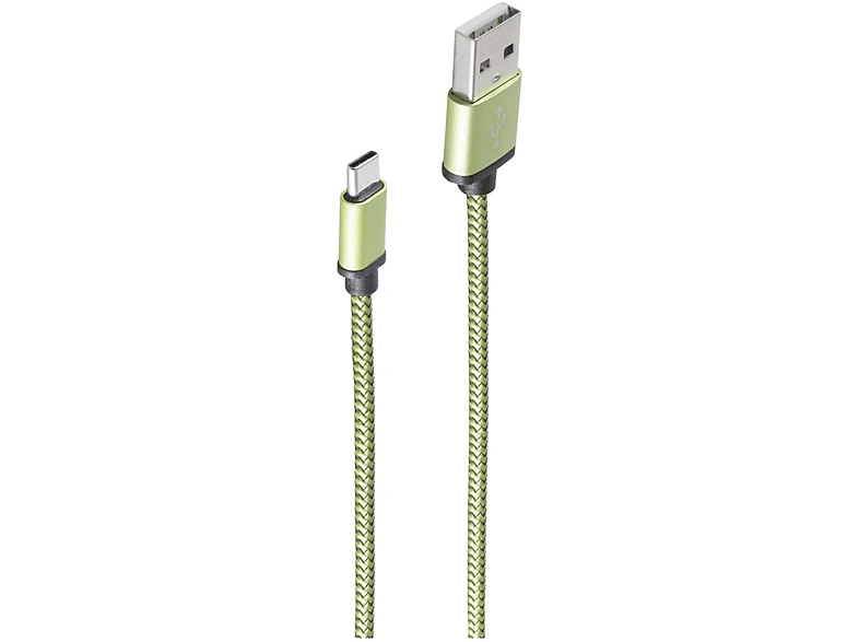 A Ladekabel, Stecker 0,9m, 0,9 USB USB-Ladekabel m, SHIVERPEAKS Typ auf aqua C grün USB