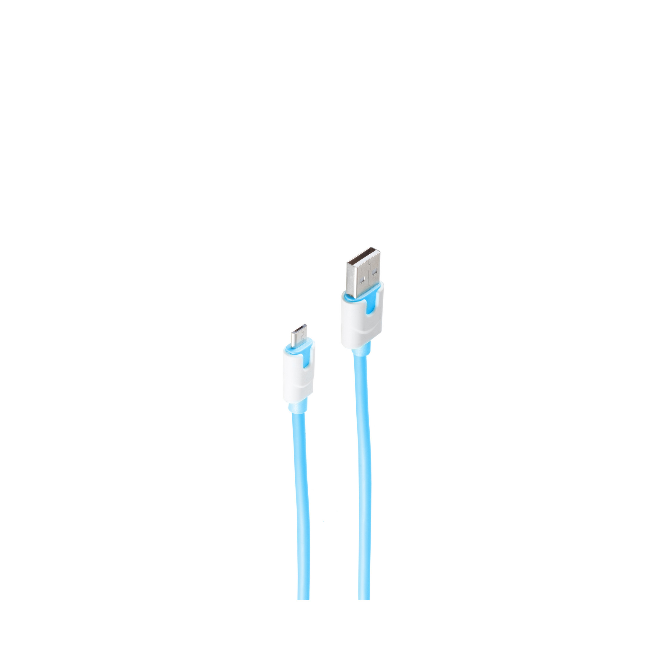 SHIVERPEAKS m, Stecker Micro USB B, USB-Ladekabel blau, Ladekabel, A 2m, 2 USB auf blau