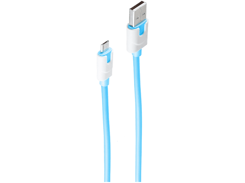 Micro A 2m, B, m, USB blau, blau Ladekabel, USB-Ladekabel Stecker SHIVERPEAKS USB 2 auf
