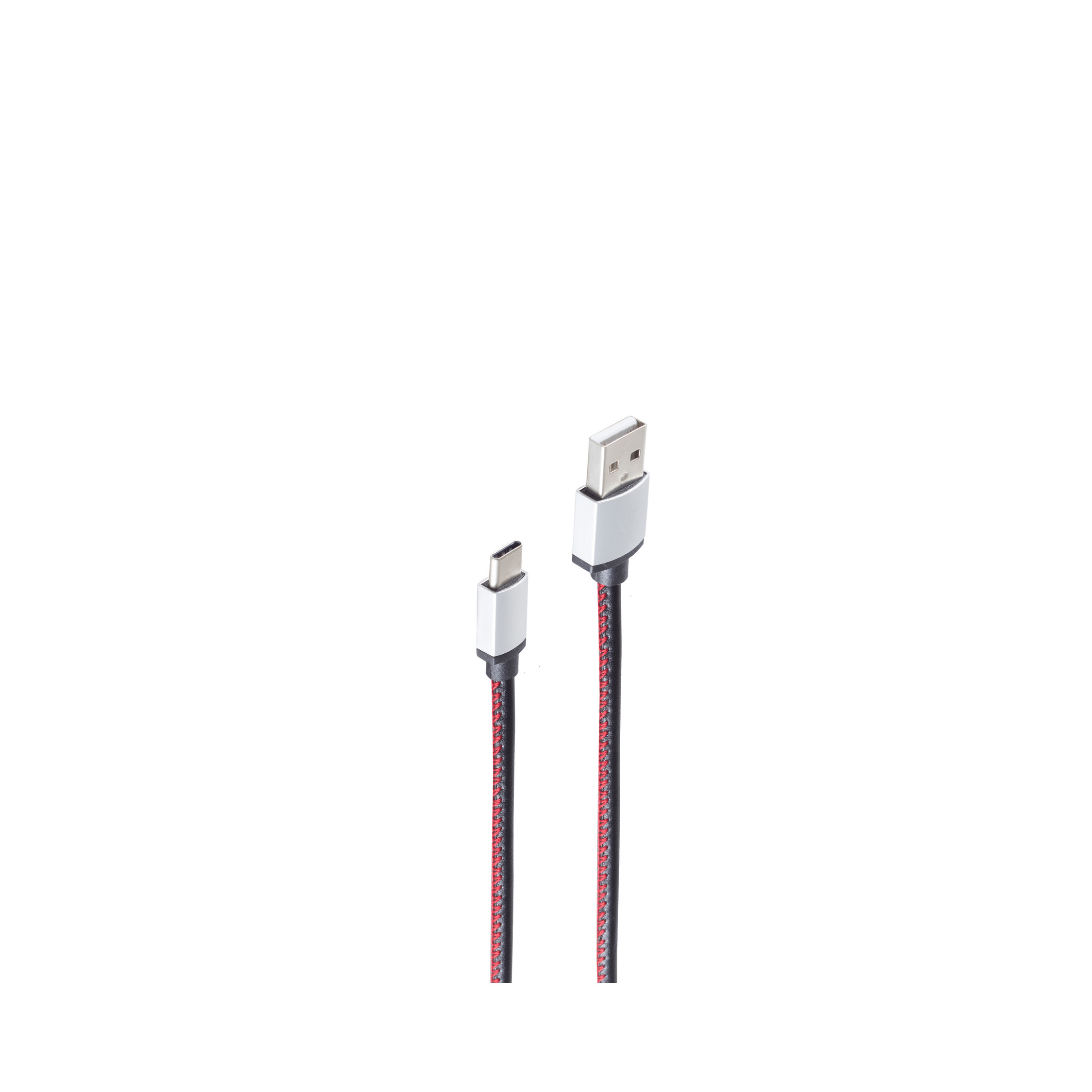 SHIVERPEAKS USB-Ladekabel A Stecker auf 0,9m, schwarz USB Typ C USB m, 0,9 schwarz Ladekabel
