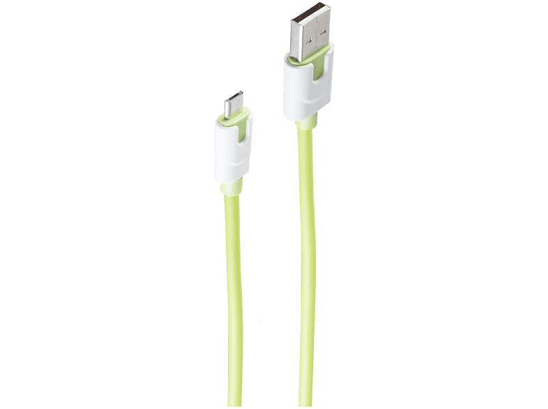 B, auf grün grün, 2m, Ladekabel, USB USB-Ladekabel USB SHIVERPEAKS m, 2 A Micro Stecker