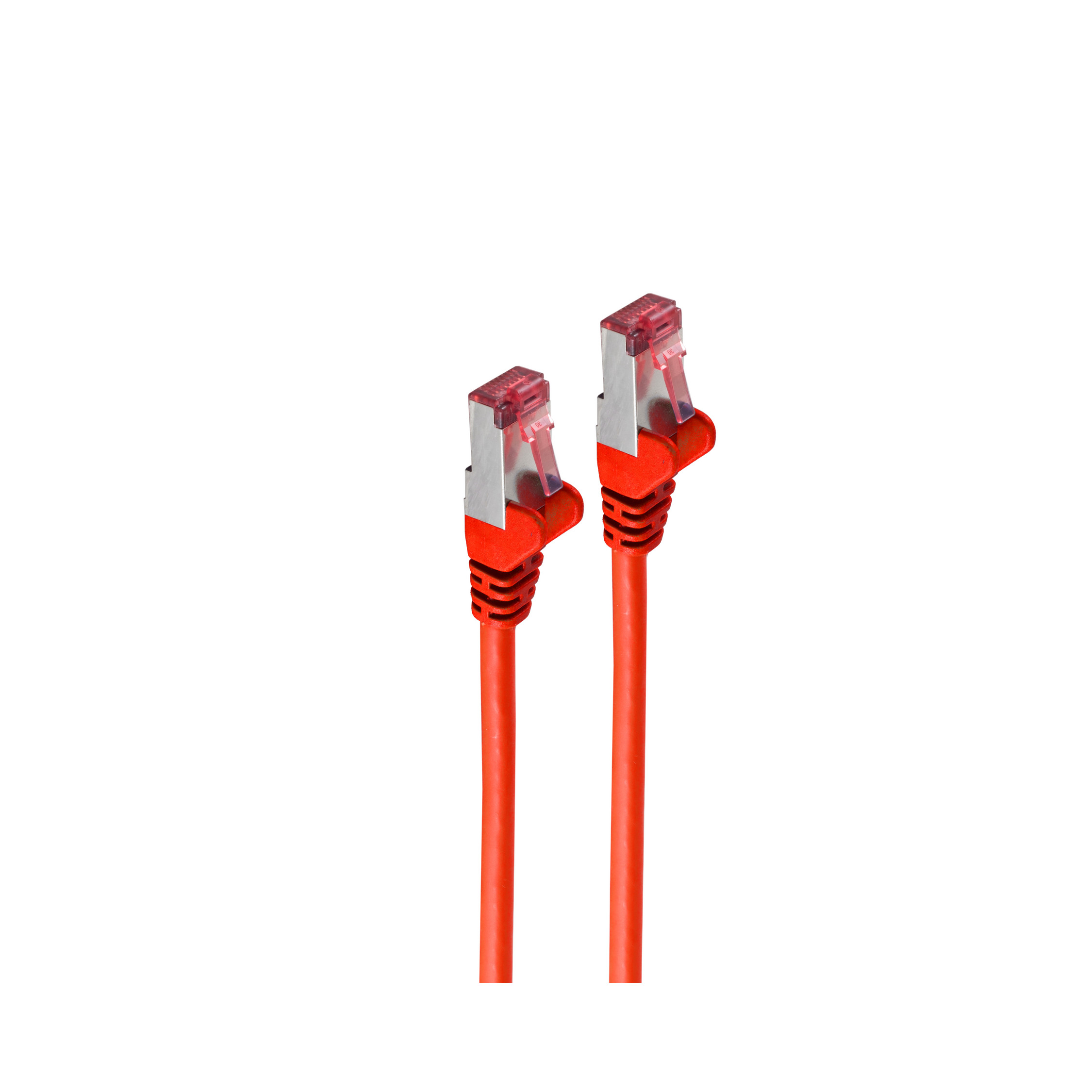 Due cavi di rete arancioni con connettori RJ45 su sfondo bianco.