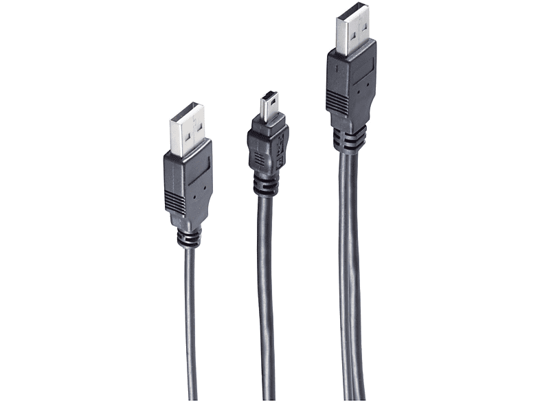 DELOCK DELOCK USB Y-Kabel 2x A - Mini-B St/St 1.00m Multimedia-Technik USB-Kabel Stromkabel