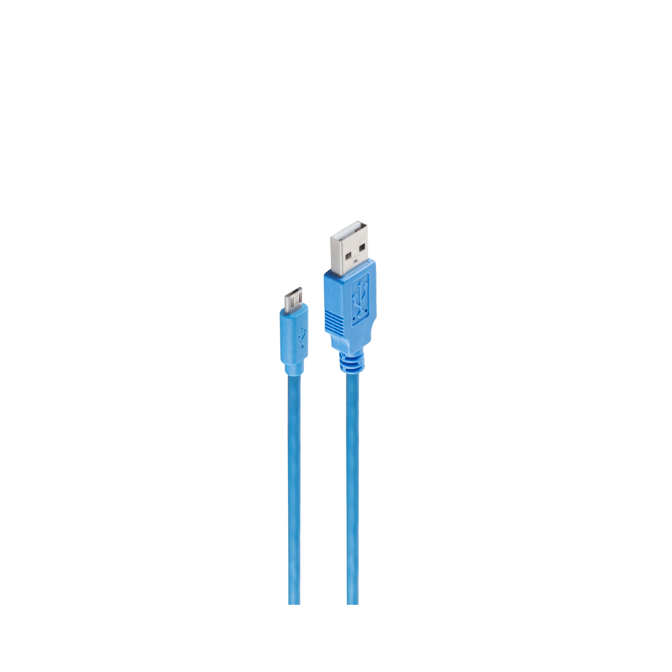 SHIVERPEAKS USB-Lade- Synckabel A micro / und Ladekabel blau B USB 1,8m