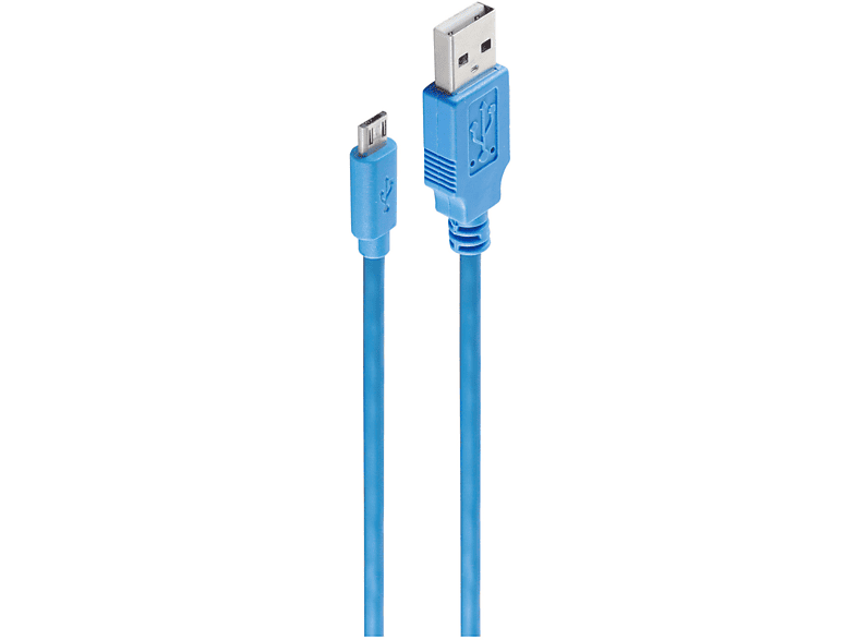 SHIVERPEAKS USB-Lade- und Synckabel USB A / micro B blau 1,8m Ladekabel