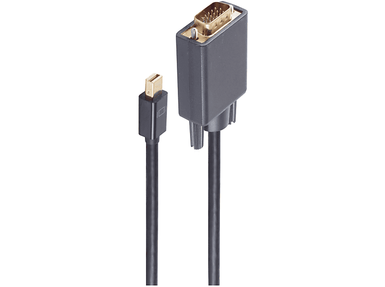 SHIVERPEAKS Mini Displayport 1.2 /VGA Stecker,  schwarz, 1m, DisplayPort Kabel, 1 m