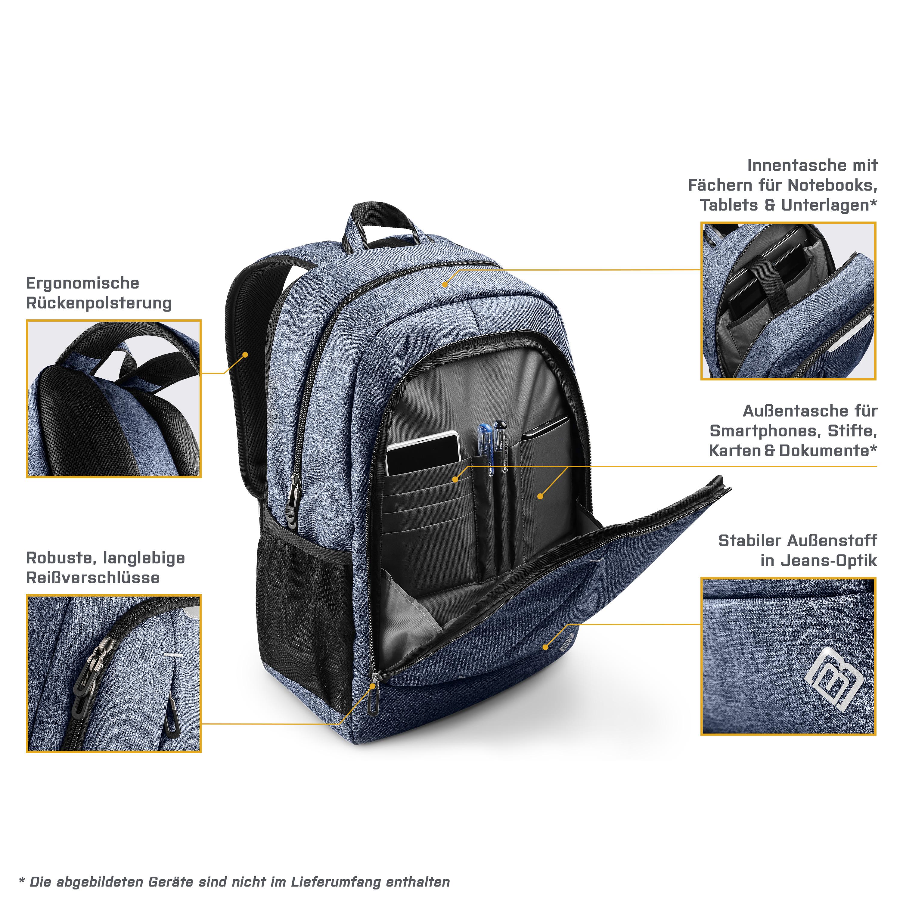 BOOSTBOXX BoostBag One Rucksack Textil/Stoff, Notebook-Rucksack blau Universal für blau