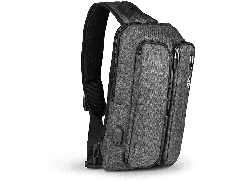 BOOSTBOXX BoostBag Sling Umhängetasche - Microfaser, Universal Schultertasche Tablets grau für grau für 10,1