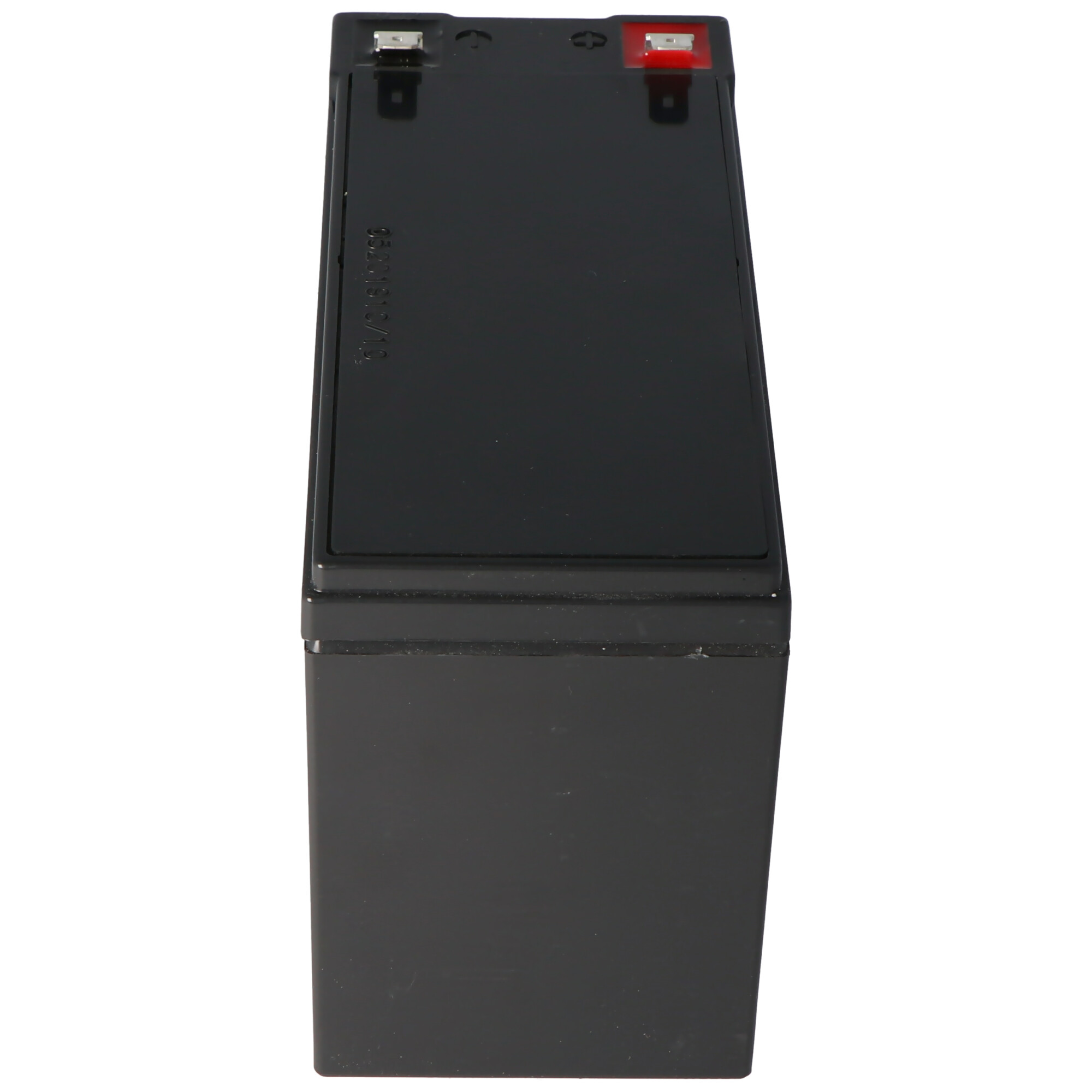 Black rectangular battery with red and black terminals on top.
