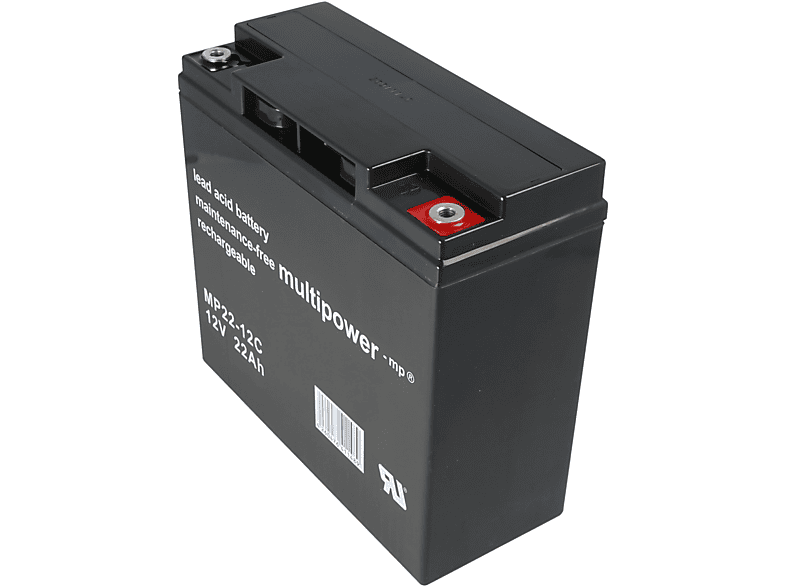 MULTIPOWER Multipower MP22-12C Blei Akku mit Stecksystem M6 Schraubanschluss Pb - Blei Bleiakku, 22000 mAh