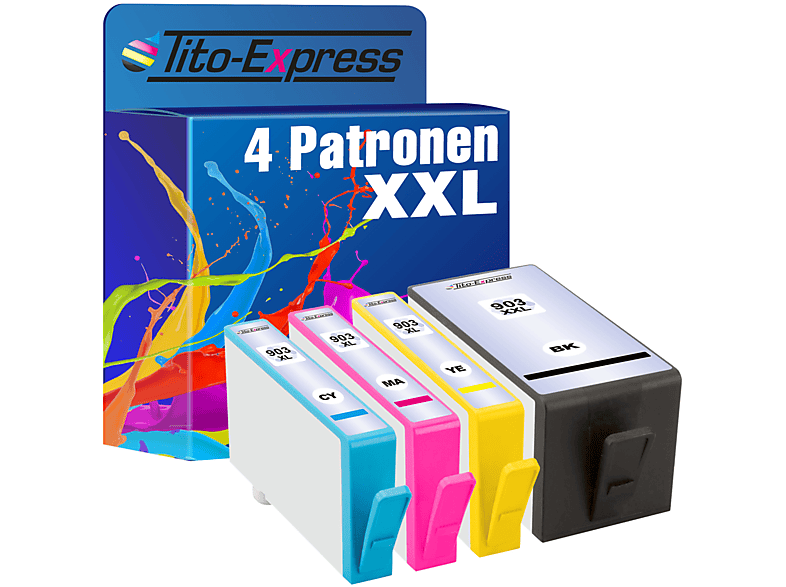 TITO-EXPRESS PLATINUMSERIE 4er Set ersetzt HP 903 XXL Tintenpatronen Black, Cyan, Yellow, Magenta (3HZ51AE)