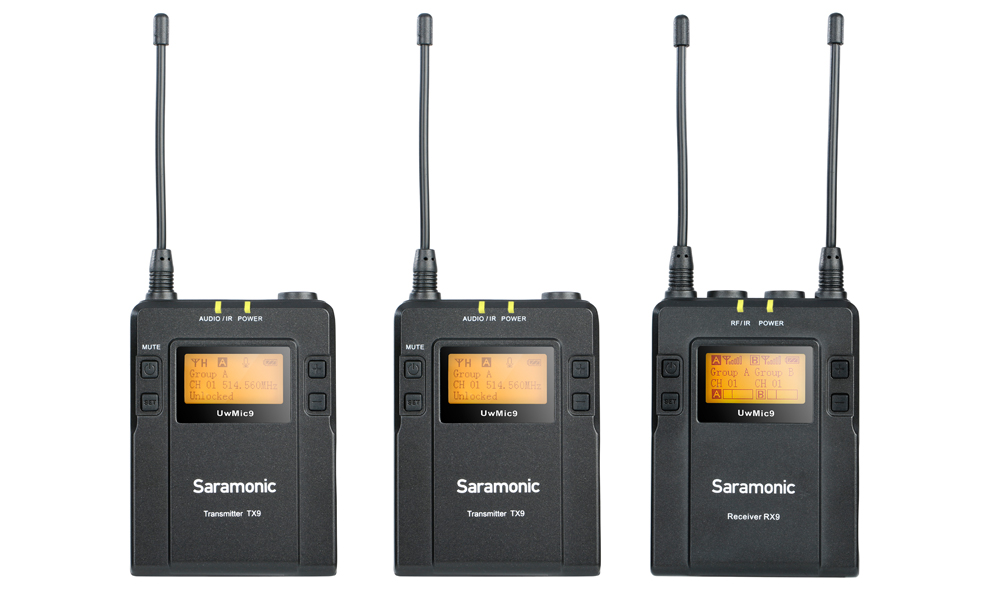 SARAMONIC 2 Lavalier-Funkmikrofone Schwarz Kit2 Empfänger Sender und UwMic9 Funkmikrofon / 1 mit