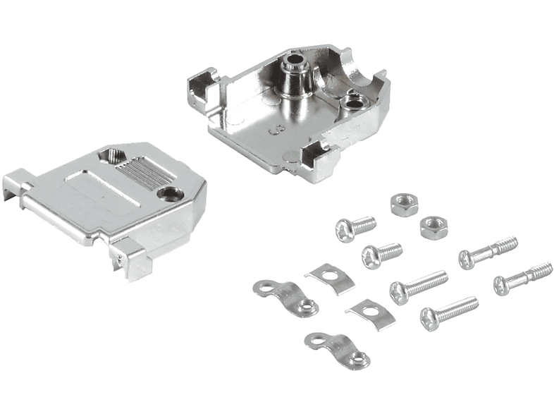 SUB-D 15pol. Adapter, D-Stecker SHIVERPEAKS metallisiert Sub Gehäuse-Schalen silber