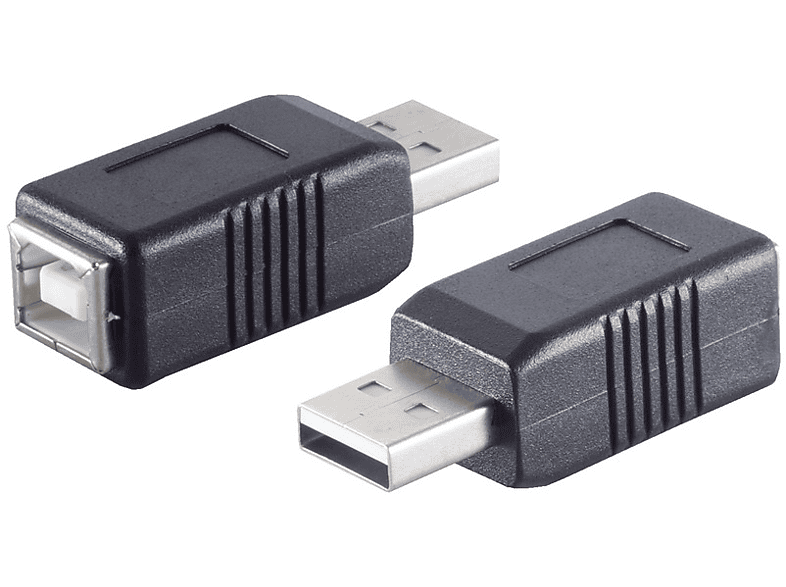 SHIVERPEAKS USB Adapter 2.0 A Stecker / B Kupplung USB Adapter, grau