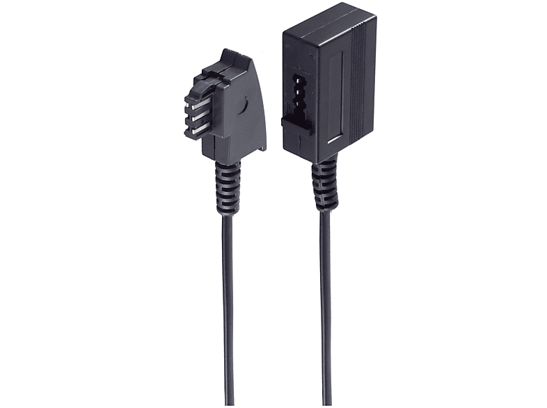 SHIVERPEAKS TAE F-Stecker / TAE F-Kupplung 15m TAE ISDN Kabel schwarz