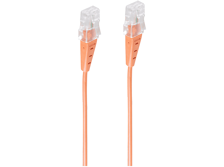 SHIVERPEAKS RJ45 Stecker/RJ45 Stecker Rund 4-adrig orange 0,5m TAE ISDN Kabel orange