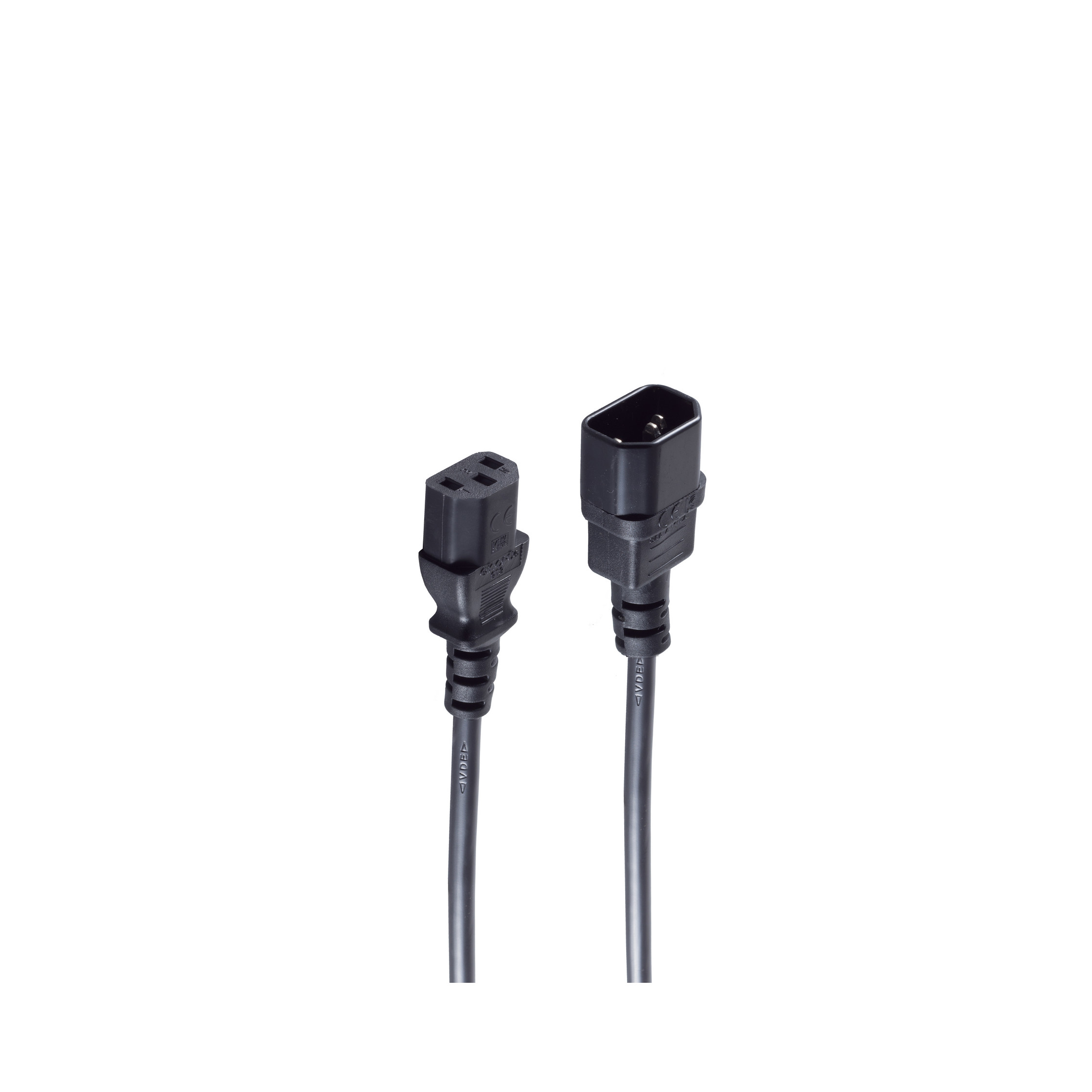 3x0,75qm², C13-C14, 3m Kaltgeräteverlängerung VDE Stromkabel SHIVERPEAKS