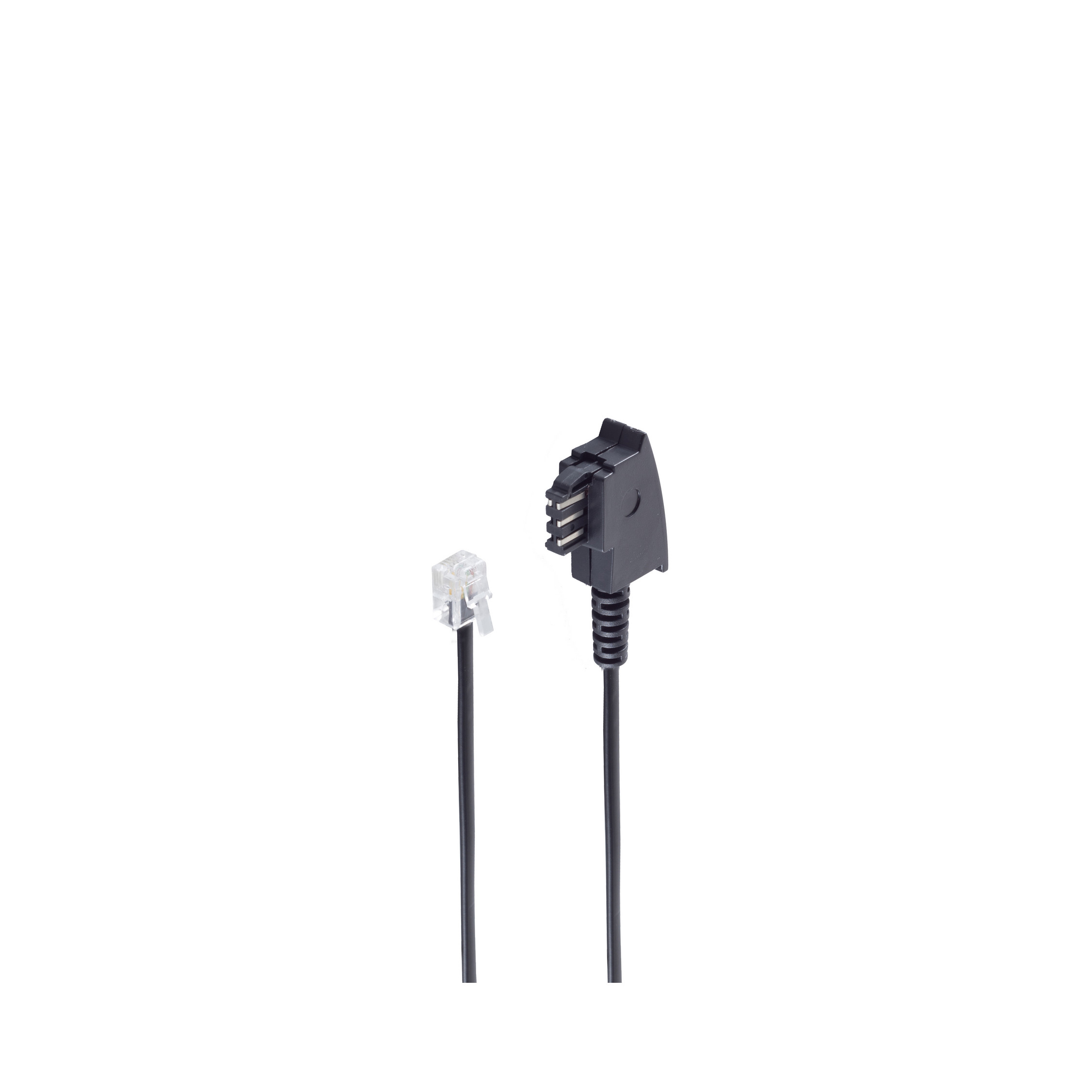 SHIVERPEAKS TAE F-Stecker / Western-Stecker Kabel Import 6/4 10m schwarz ISDN TAE