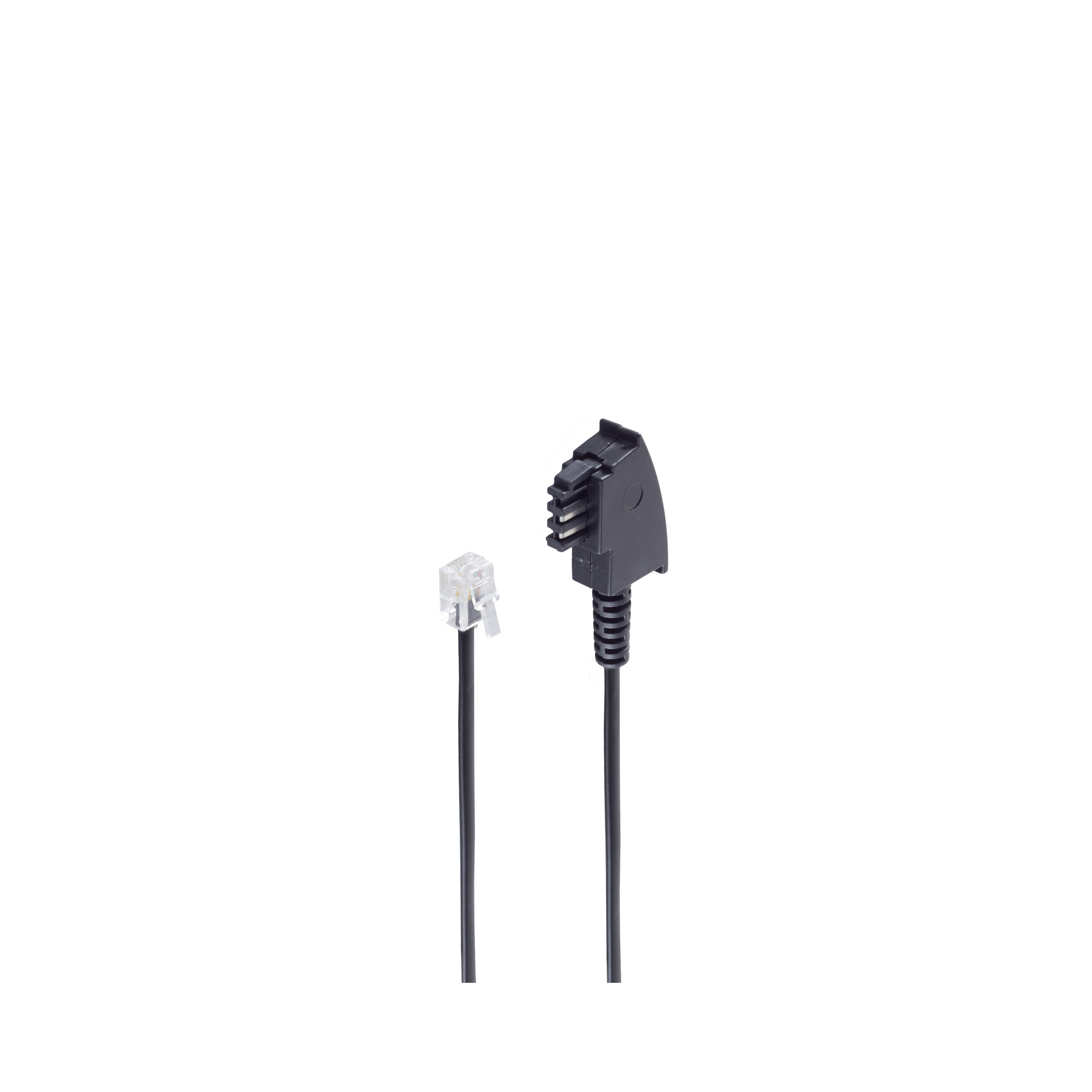 SHIVERPEAKS TAE F-Stecker / Western-Stecker ISDN 6/4 Universal TAE Kabel 6m schwarz