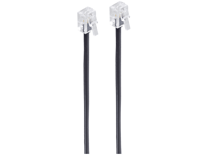 SHIVERPEAKS Western-Stecker 6/4 / Western-Stecker 6/4 6m TAE ISDN Kabel schwarz