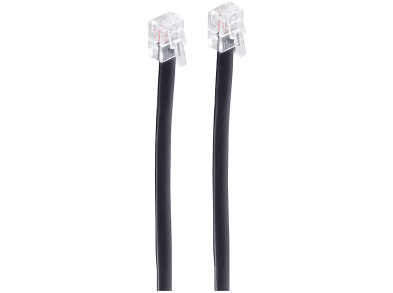 SHIVERPEAKS Western-Stecker 6/6 / schwarz 6/6, ISDN 6m Western-Stecker Kabel TAE