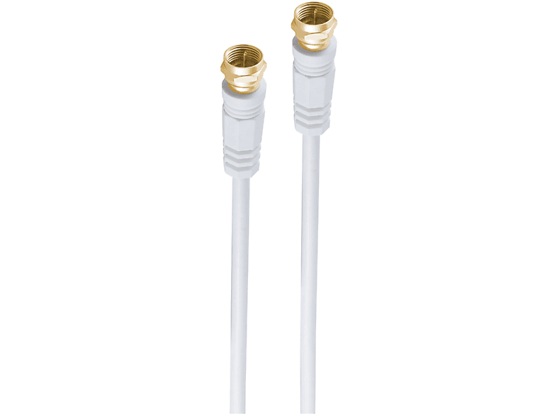 weiß, F-Stecker SAT - Kabel 5m F-Stecker SHIVERPEAKS Ferrit, verg.