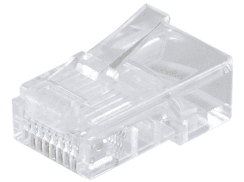 KABELBUDE Modular Stecker 8polig short verg. Adapter für Rundkabel transparent ISDN