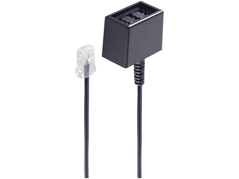 SHIVERPEAKS Western-Stecker 8/4 / TAE schwarz Telefonadapter/ Stecker 3m NFN-Buchse